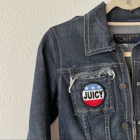 Juicy Couture Zip Up Denim Jacket - Picture 2 of 8